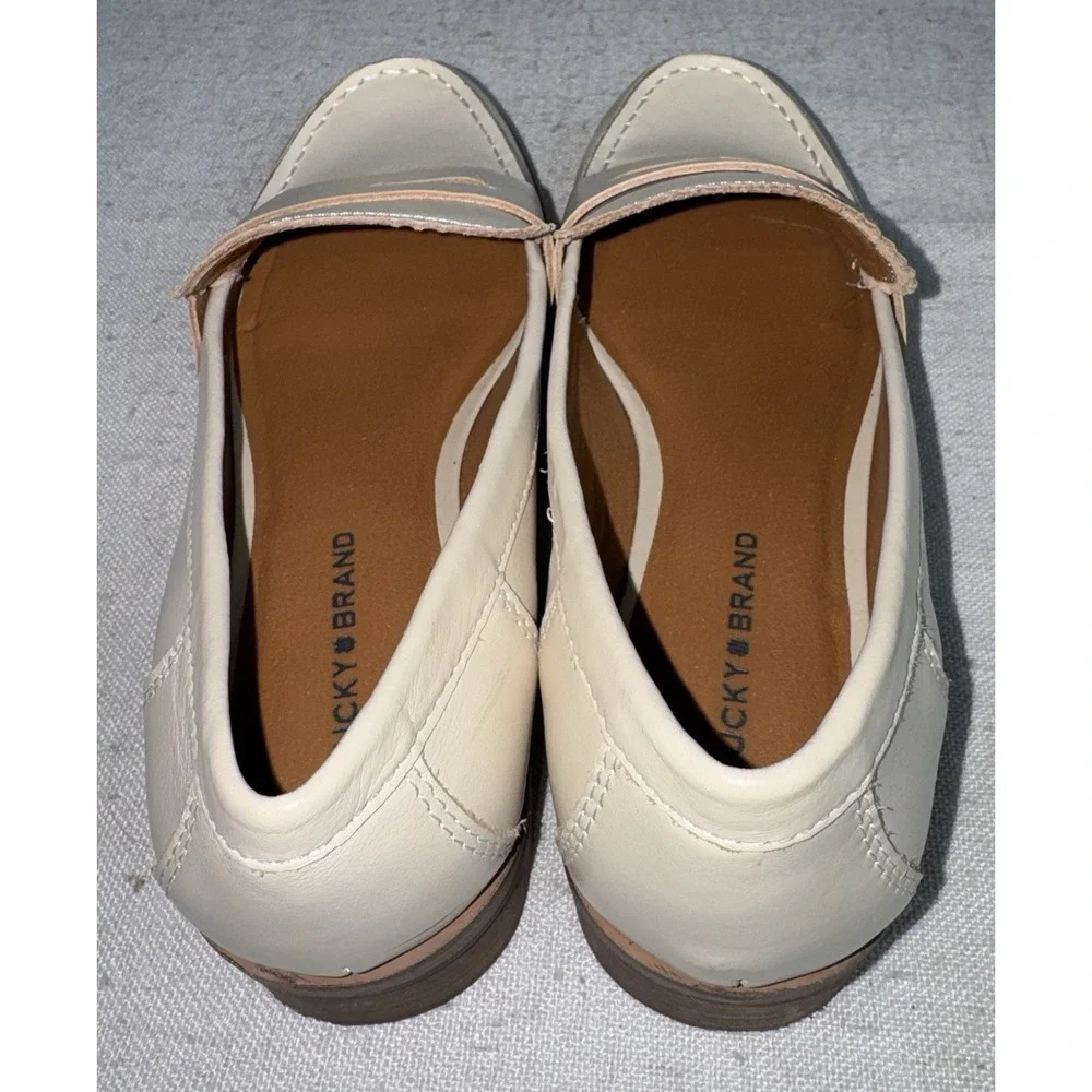 LUCKY BRAND‎ Floriss Penny Loafers Tailored Beige Vanilla Leather Women's 8